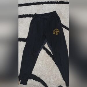 GOLDS GYM BLACK Sweatpants with Gold Logo